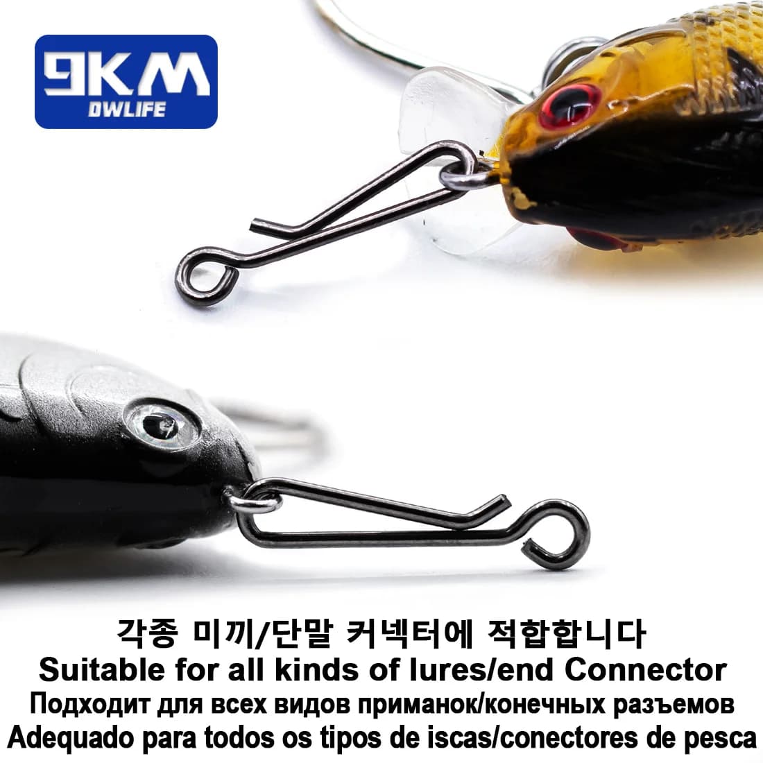 Snaps pêche leurres 50-200 pièces acier inoxydable clips connecteurs appâts crankbait clips coulants