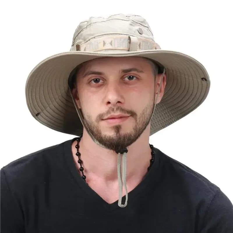 Chapeau bucket homme été protection UV - Bords larges pêche safari plage randonnée soleil