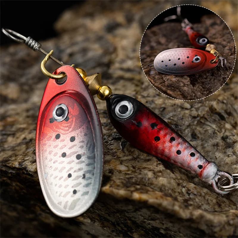Leurre métal tournant 7cm 9.1g - Spinner avec sequins pour brochet, sandre et perche