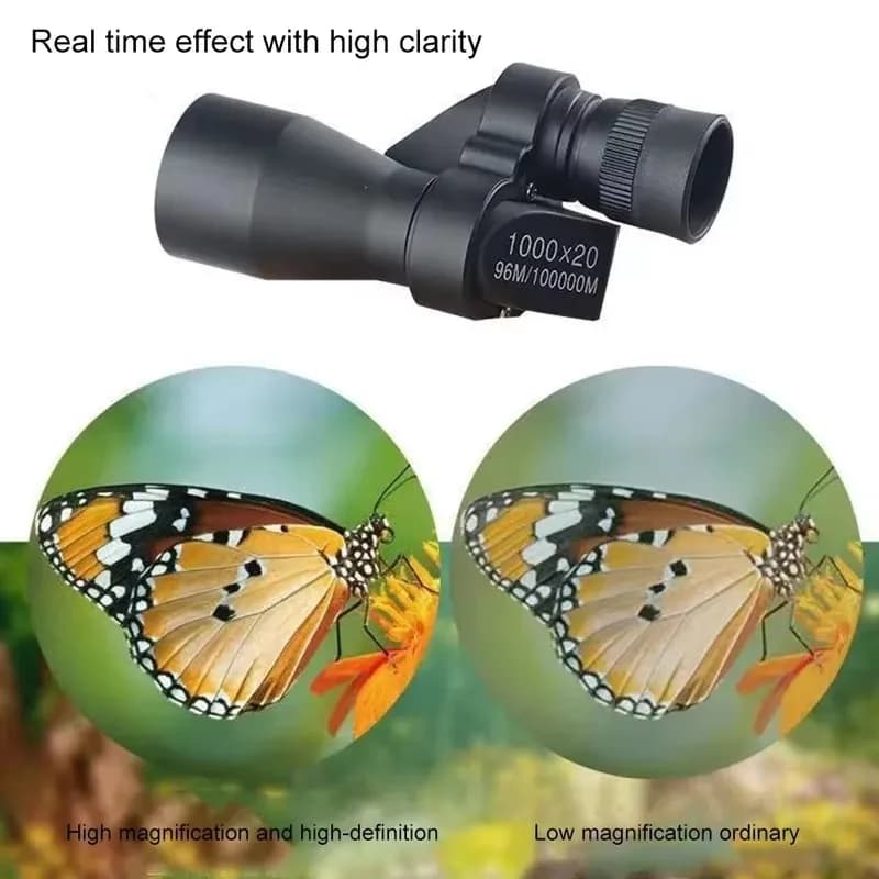 Mini télescope monocular portable 1000x20 pour pêche - Zoom haute puissance pour observation extérieure