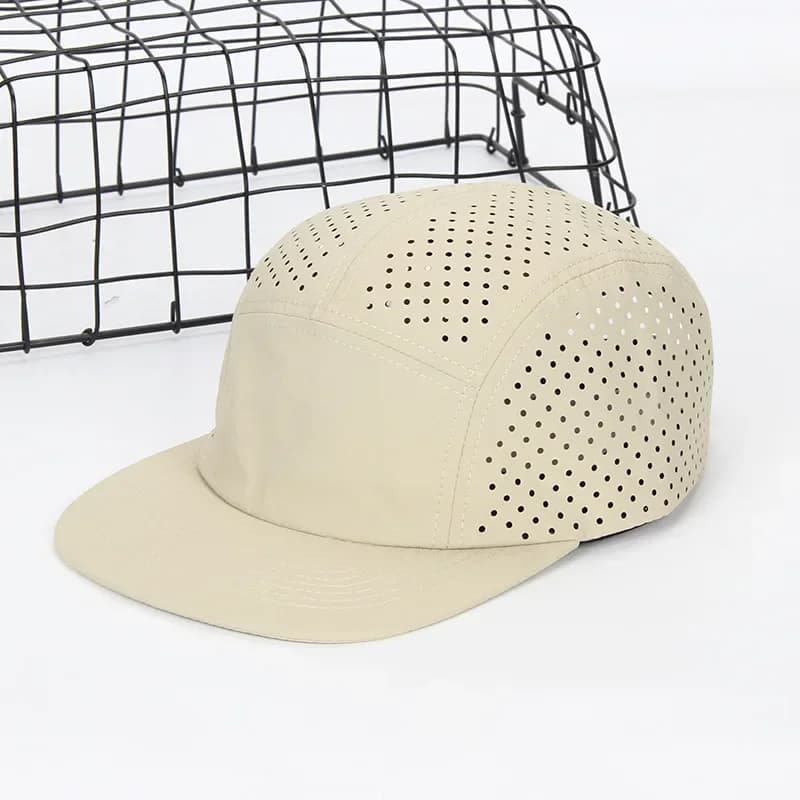 Casquette 5-panel perforée légère respirante - Chapeau pêche running séchage rapide été