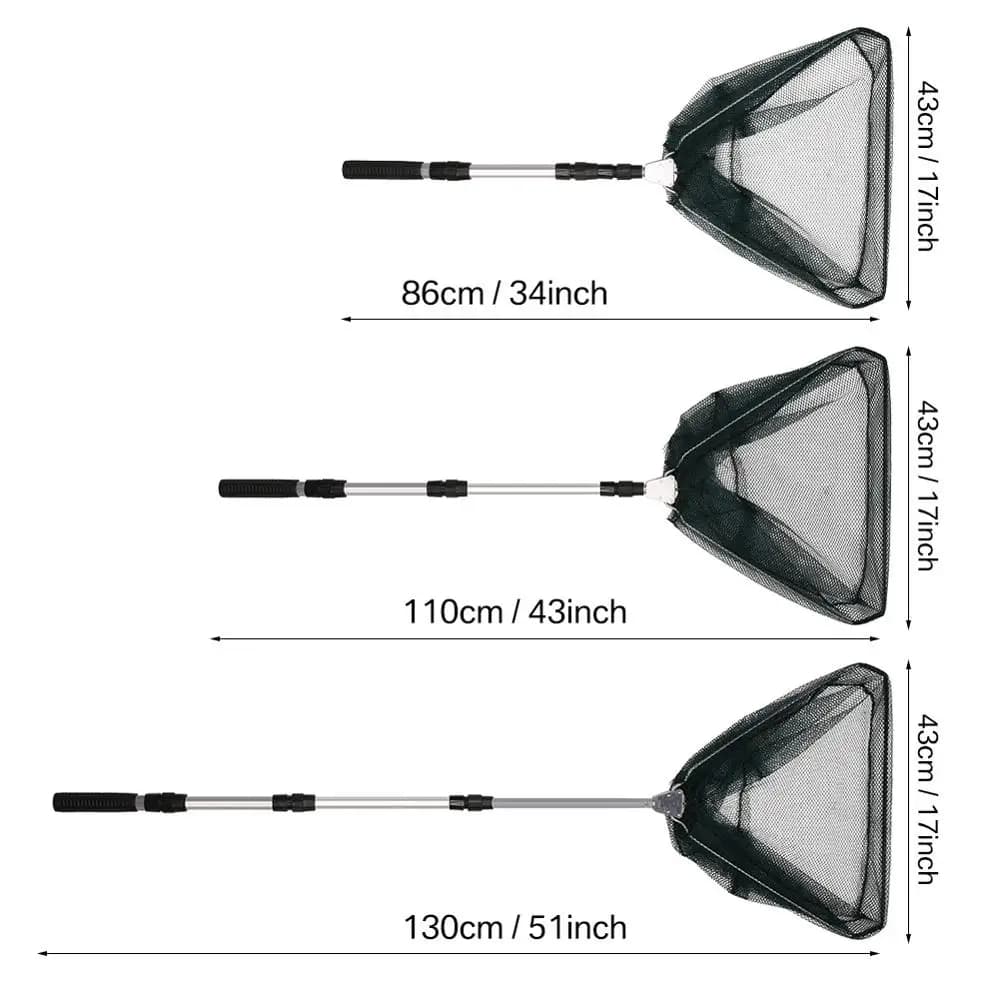 Filet de pêche télescopique aluminium 130 cm pour carpe, pliable et réglable, idéal pour la capture