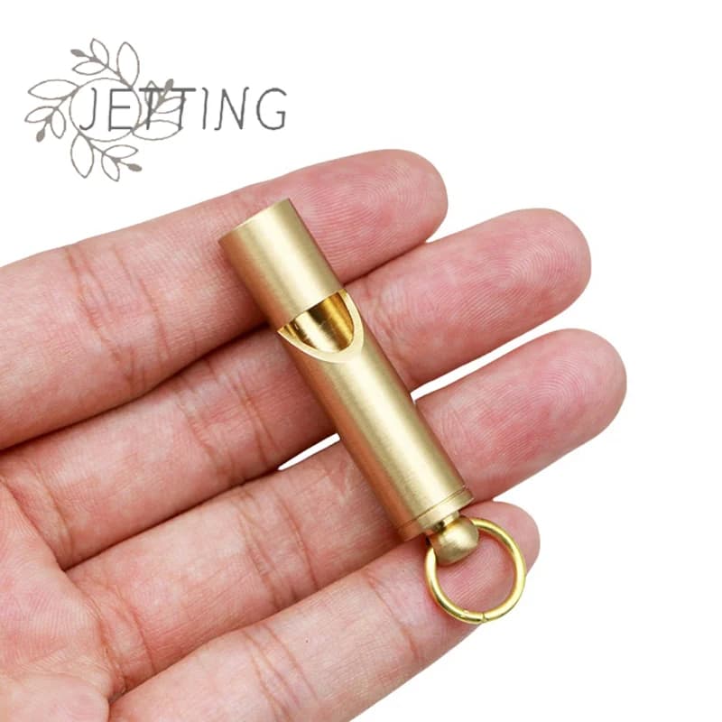Sifflet en laiton haute puissance - Accessoire sécurité outdoor pour pêche et camping