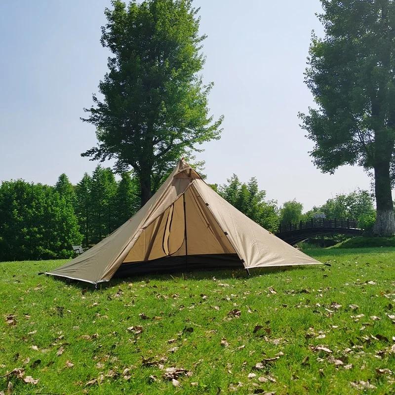 Tente ultralégère 1 personne 4 saisons - Tente pyramide sans tige pour randonnée et camping étanche