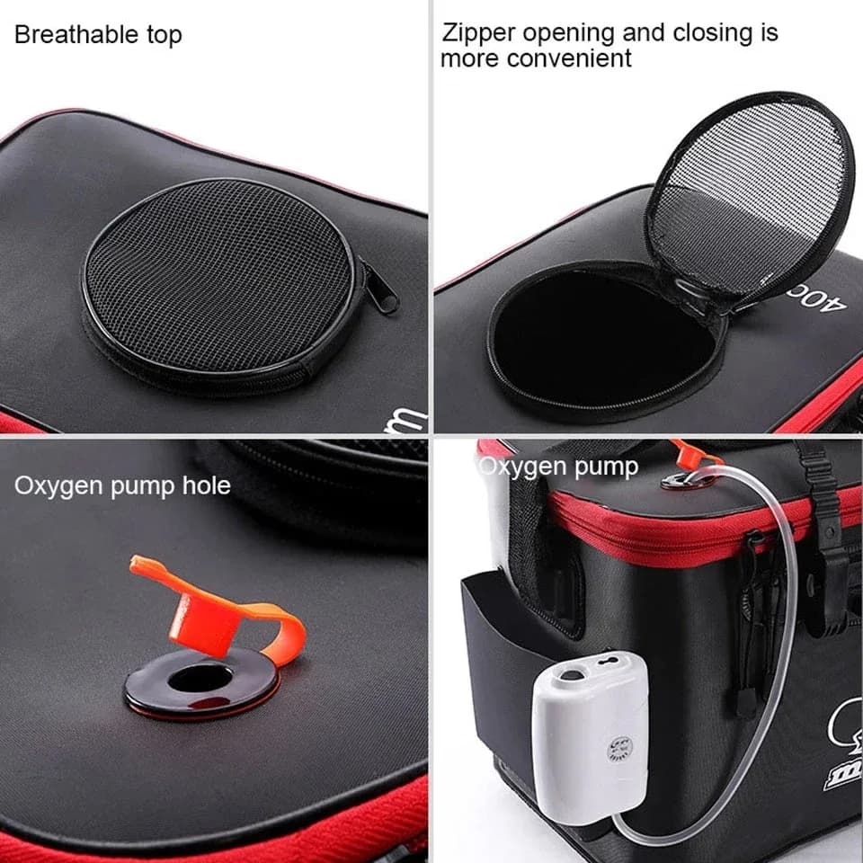 Sac de pêche portable pliable seau à poissons vivants boîte camping contenant eau bassin rangement