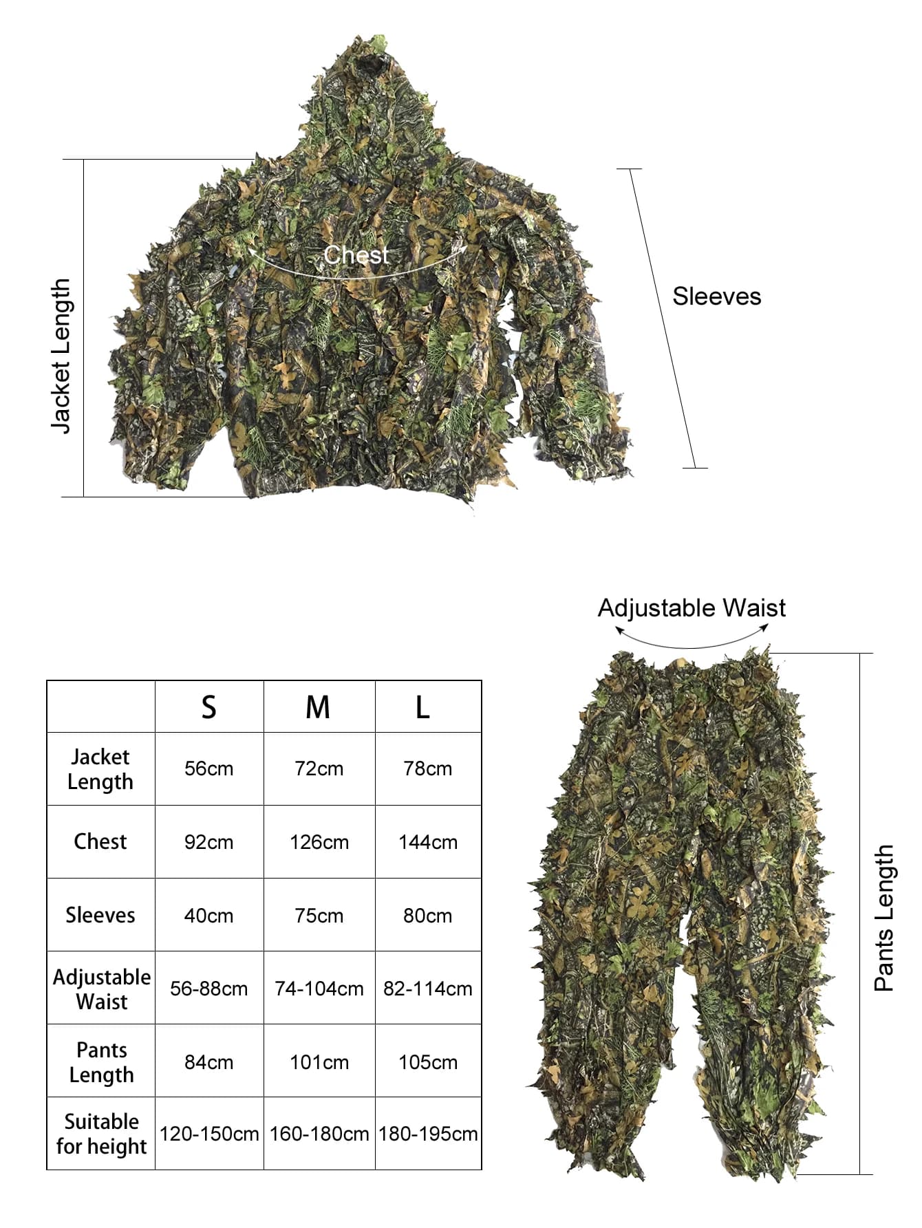 Combinaison ghillie camouflage jungle pour toute la famille - Tenue chasse pêche CS training