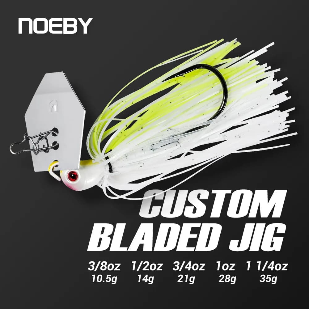 Leurre Chatterbait Noeby pour Brochet et Perche, leurre vibrant avec hameçon Stinger, 10.5g à 35g pour