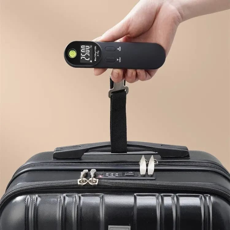 Pèse-bagages électronique portable rechargeable 50kg avec crochet pour voyage, pêche et courses