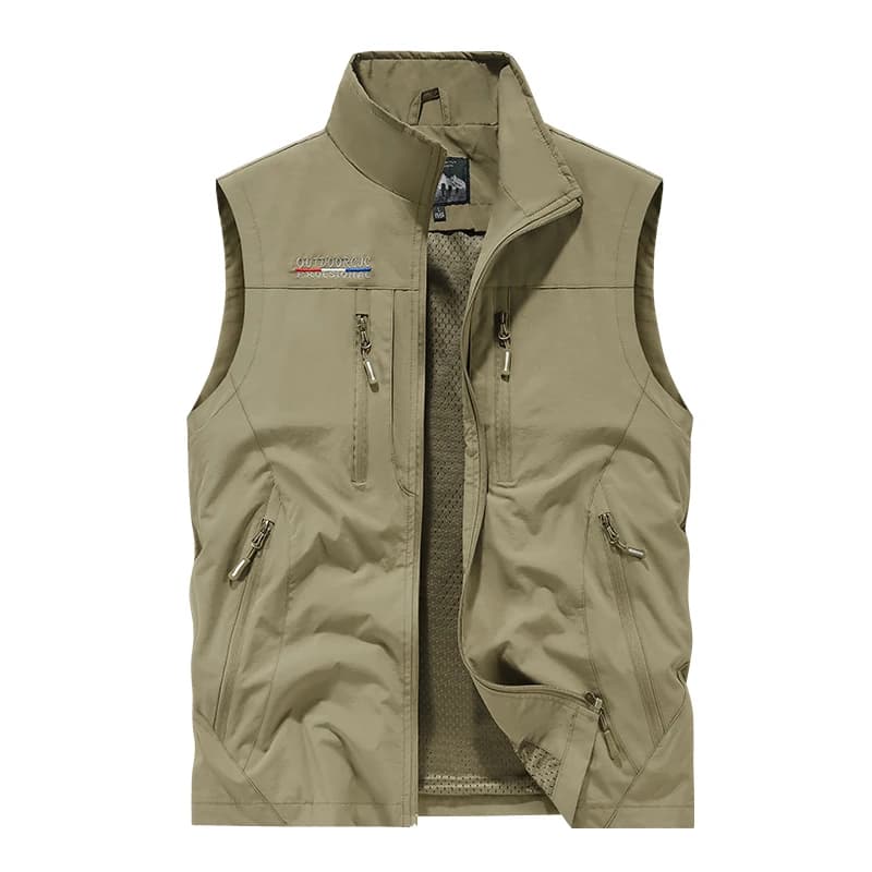 Veste utilitaire pêche photographe - Veste ample multi-poches pour pêche outdoor grande taille