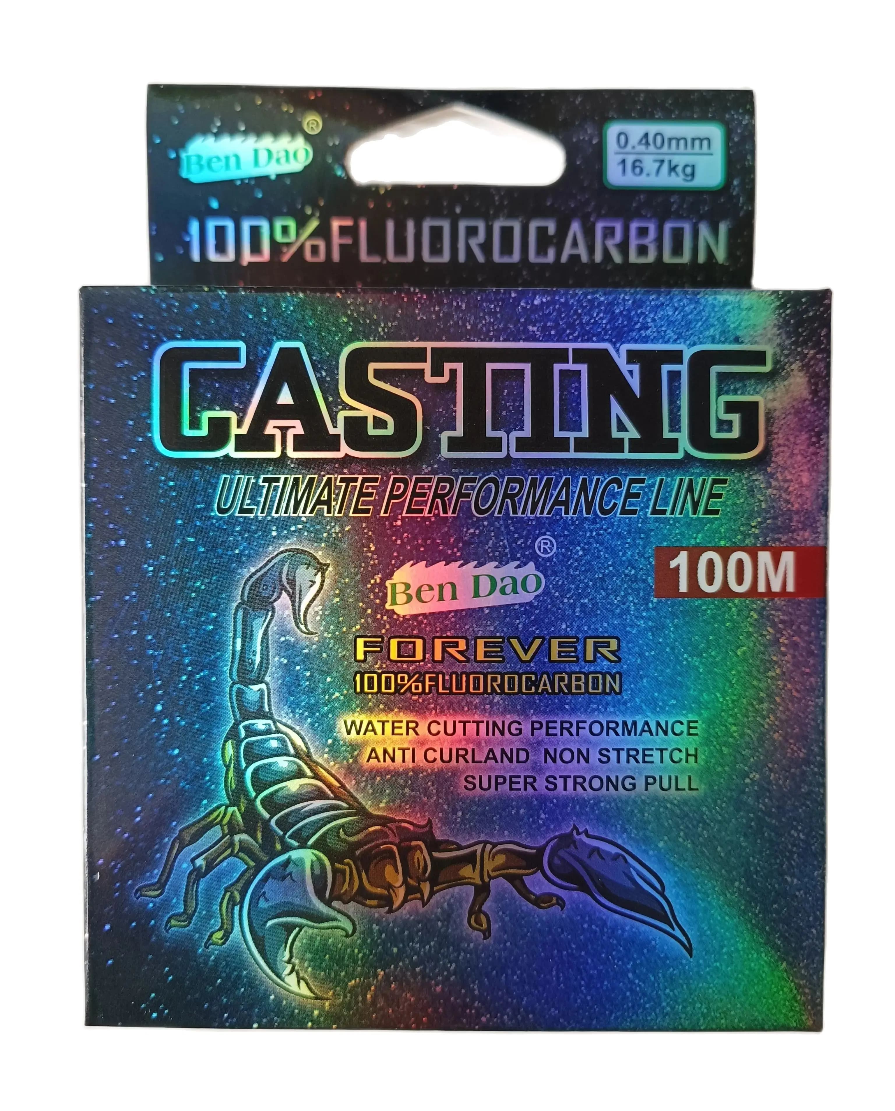 Ligne de pêche fluorocarbone 100m pour carpe, leader coulissant en fibre carbone monofilament