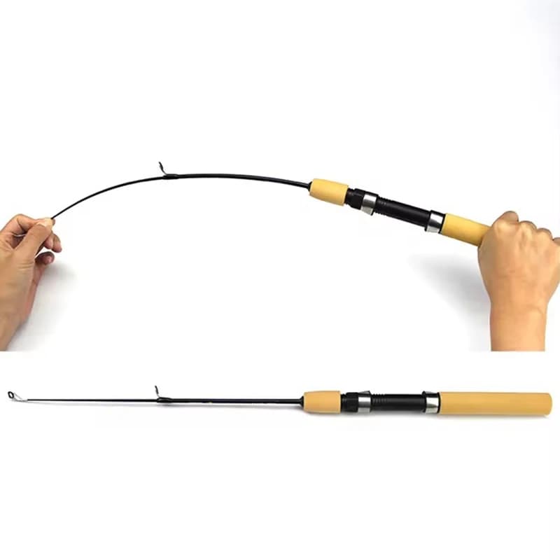 Canne mini carbone hiver pêche glace crevettes 0.6m 0.8m 1m ultra sensible légère