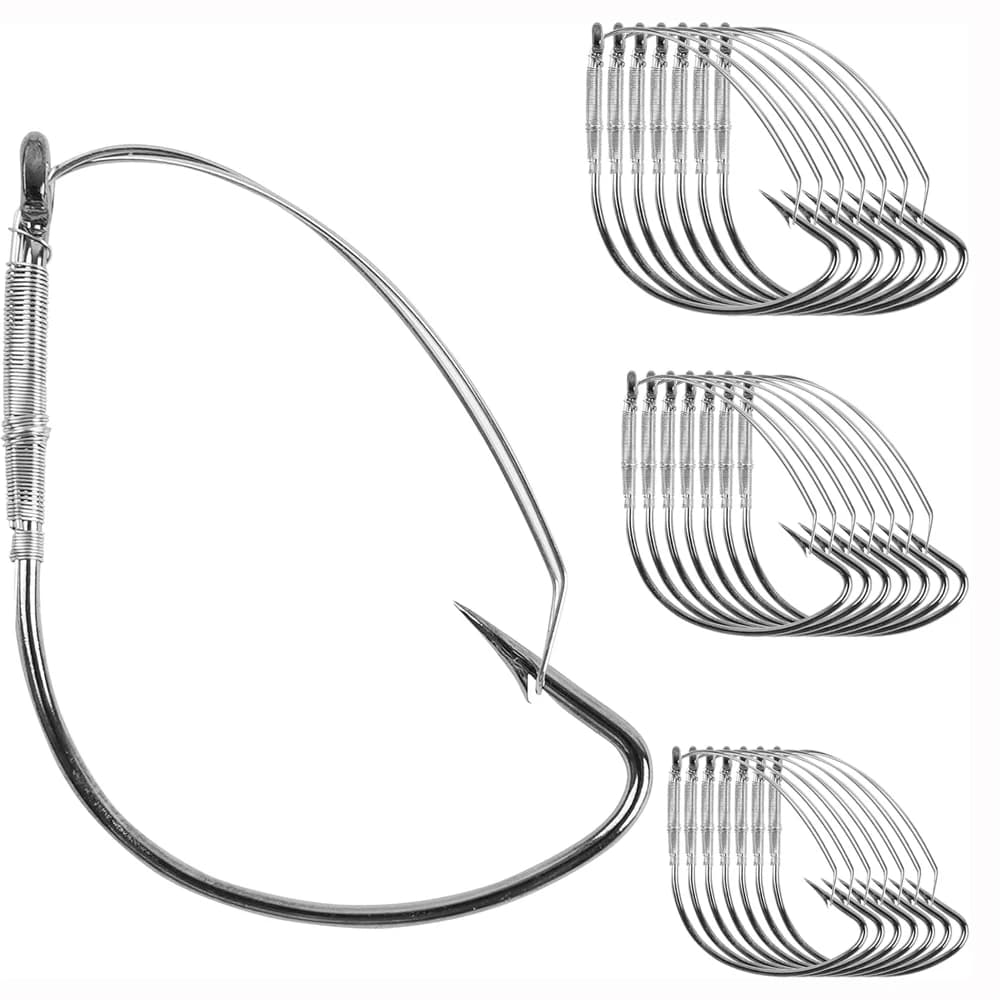 Hameçons Wacky Rig 10PCS weedless pour vers Drop Shot pêche du black-bass et truite en eau douce