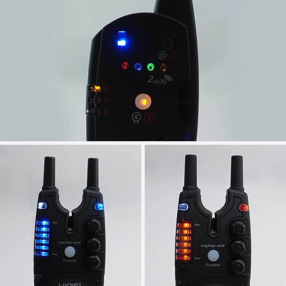 Set Hirisi Alarme Pêche Carpe Sans Fil avec 2 Swingers et Alarme Étanche 1+2 Télécommande 2 Voies