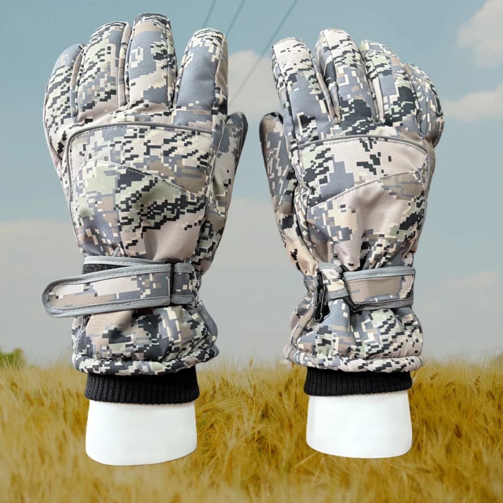 Gants de chasse camouflage imperméables trois en un pour pêche hivernale et conditions froides