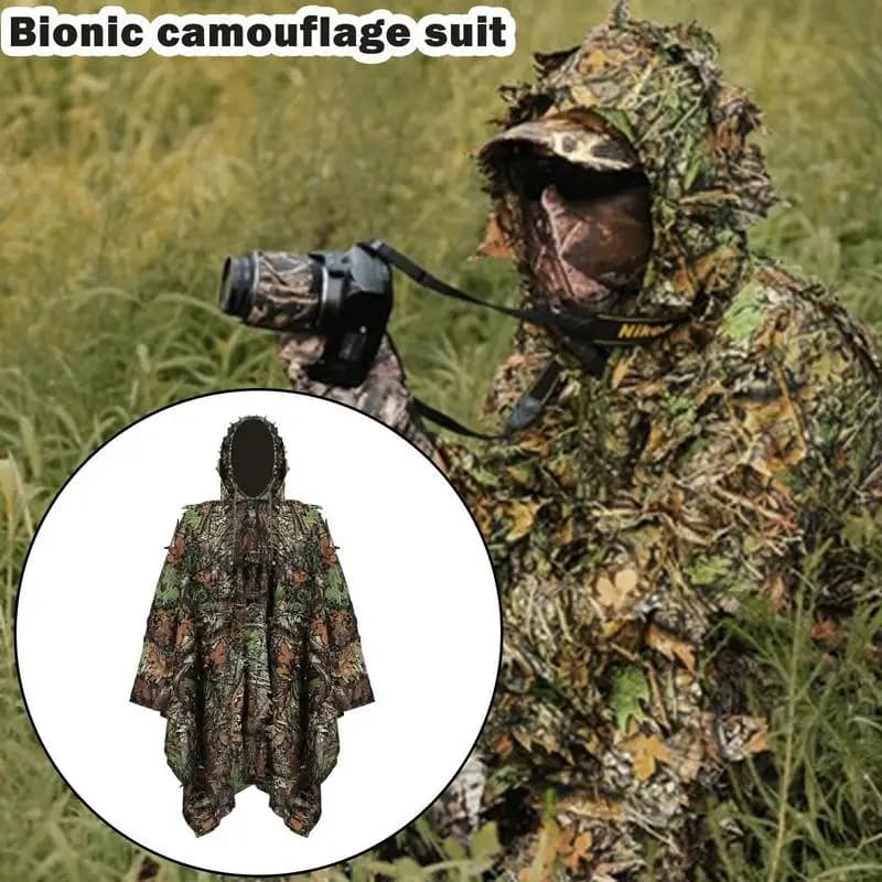 Vêtements ghille camouflage 3D jungle observation oiseaux pêche extérieure respirant confortable homme femme