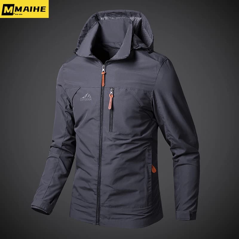 Veste militaire imperméable à capuche pour homme randonnée vélo automne coupe-vent bomber