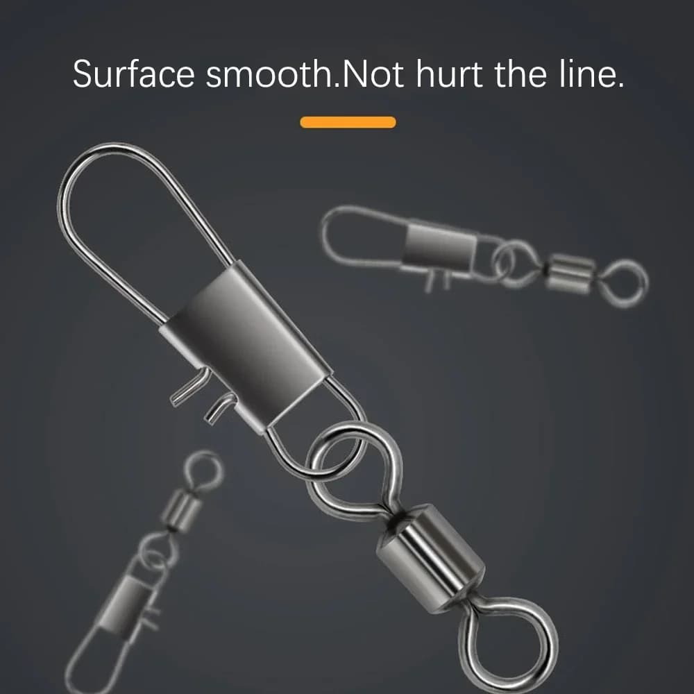 50 à 200 émerillons à roulement avec clips fastlock - connecteurs rapides pour montages de pêche