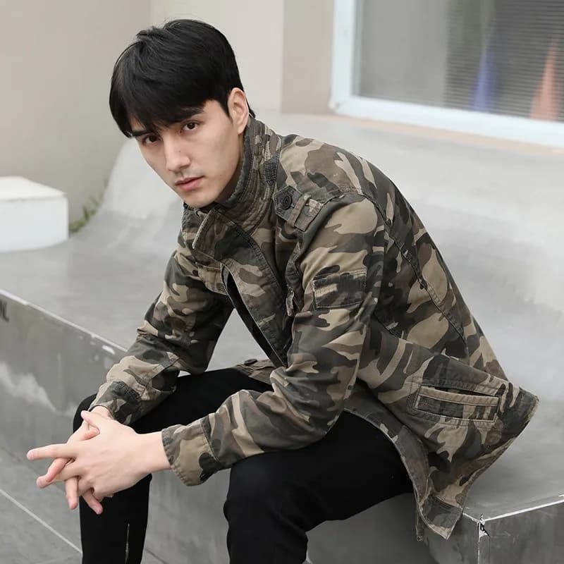 Veste cargo camouflage 2024 homme - Loose fashion pêche - Manteau militaire tactique résistant
