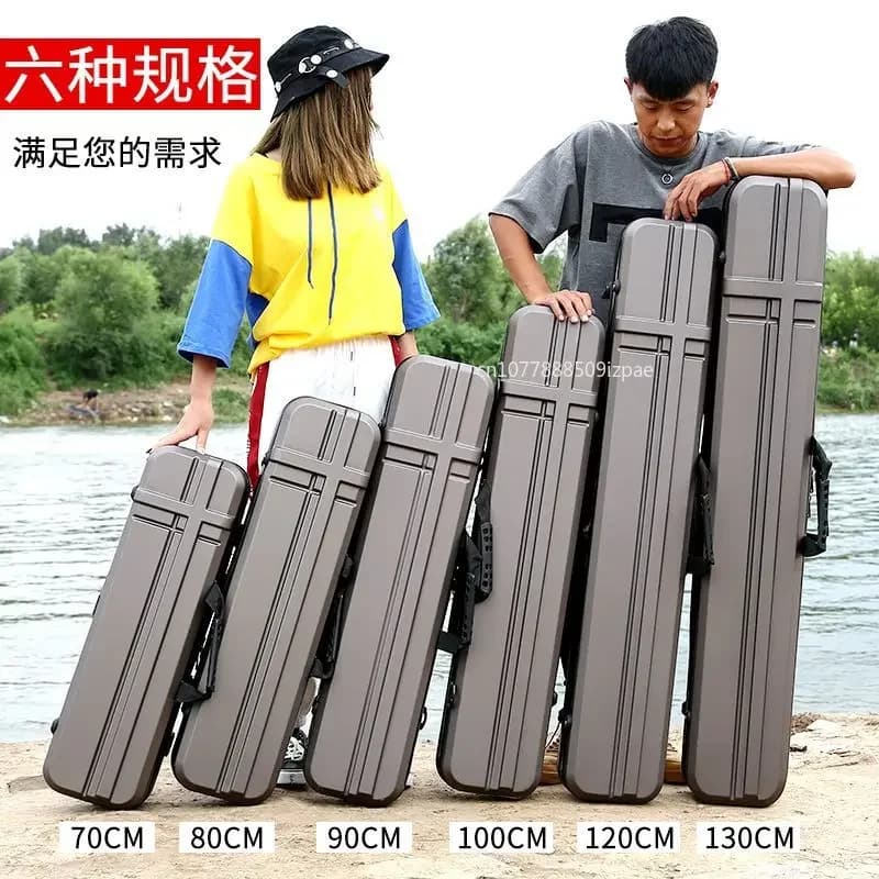 Étui rigide ABS protection cannes pêche 70-130cm étui transport dur portable couverture sécurité