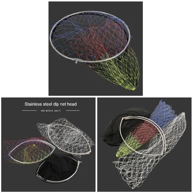 Filet de pêche pliable avec manche télescopique et sac de rangement pour captures en eau profonde
