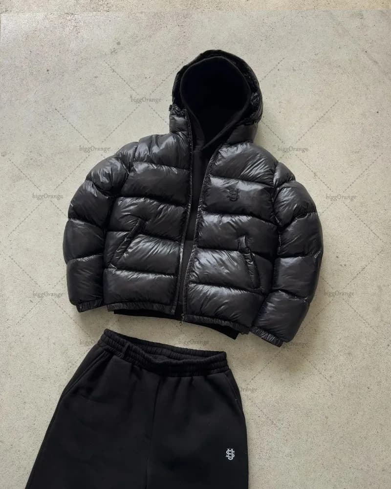 Veste couple logo dollar américain - Doudoune coton fashion personnalisée automne hiver
