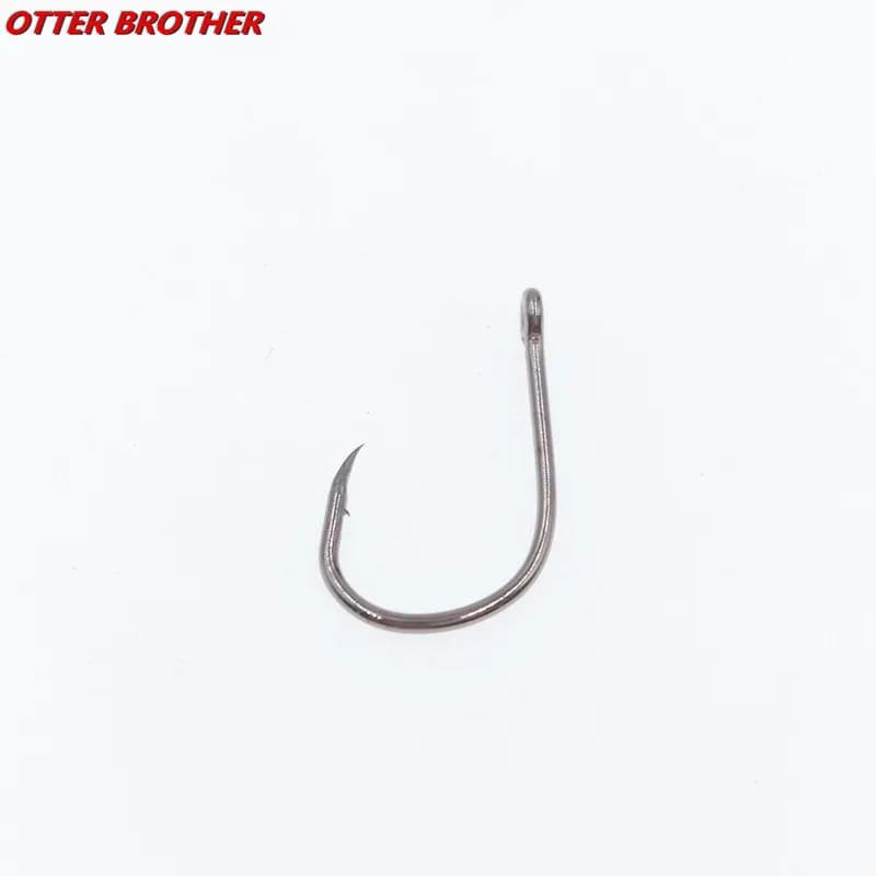 Hameçons simples carpe 30 pièces anneau circulaire acier carbone tailles 3-12# pour pêche aux vers