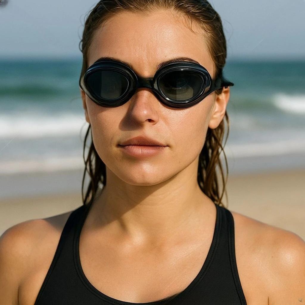 Lunettes de natation anti-buée ajustables pour adultes et adolescents - Design étanche confortable piscine mer