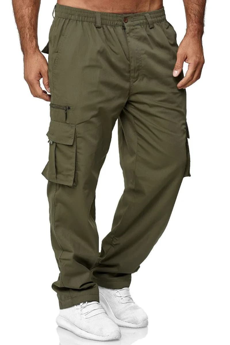 Pantalon travail élastique multi-poches pêche confortable polyvalent hommes outdoor