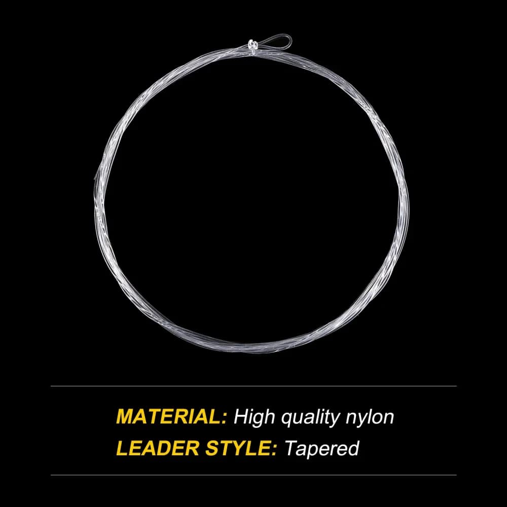 Bas de ligne nylon fly pêche 5 unités 9FT/2.74M, diamètres 0X à 7X avec boucle pour montage rapide