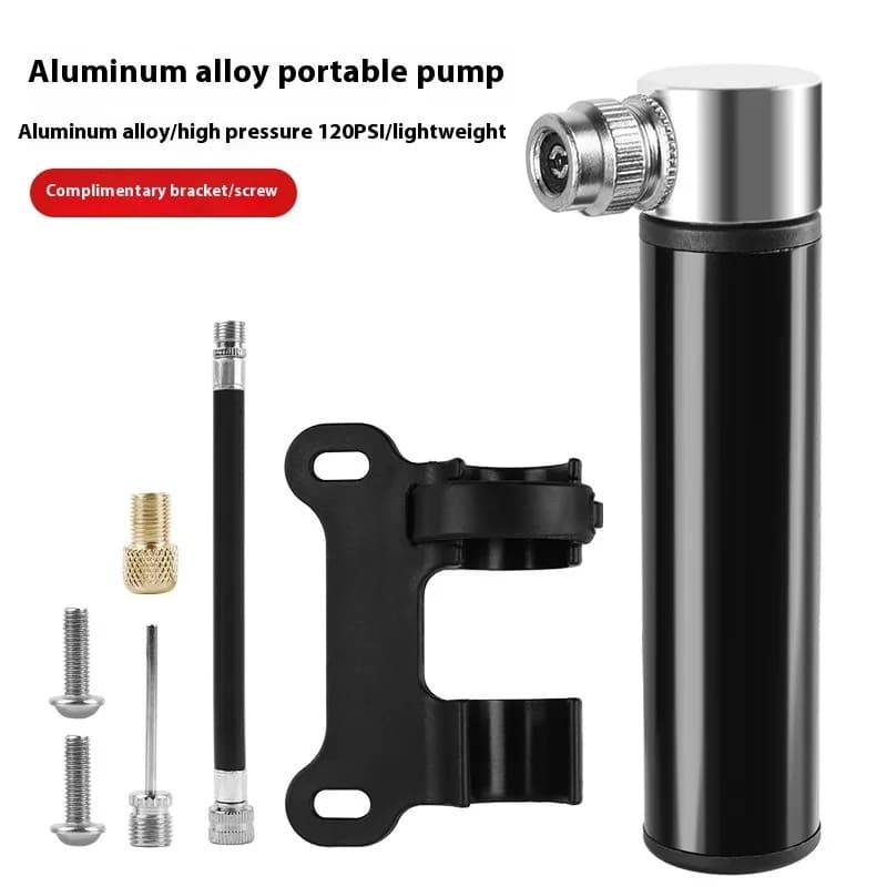 Pompe à main mini portable pour vélo 120 PSI - Gonfleur pneu VTT route compact poche pêche cyclisme