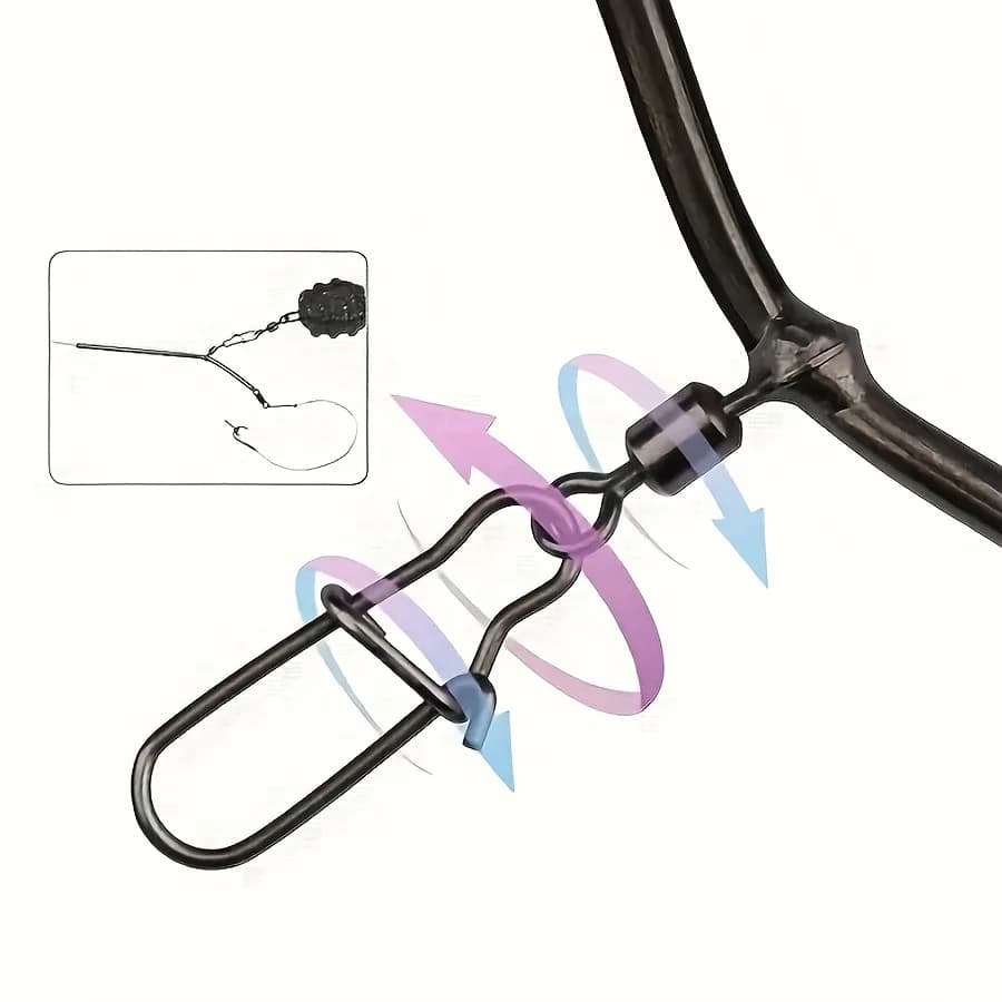 Connecteur anti-emmêlement pour bas de ligne avec échelle - accessoire montage carpe