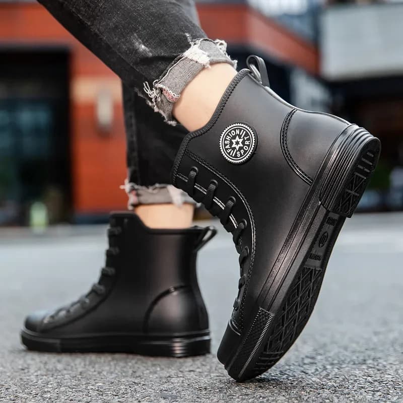 Bottes de pêche courtes imperméables anti-dérapantes chaudes pour hommes style allemand - Chaussures cuisine