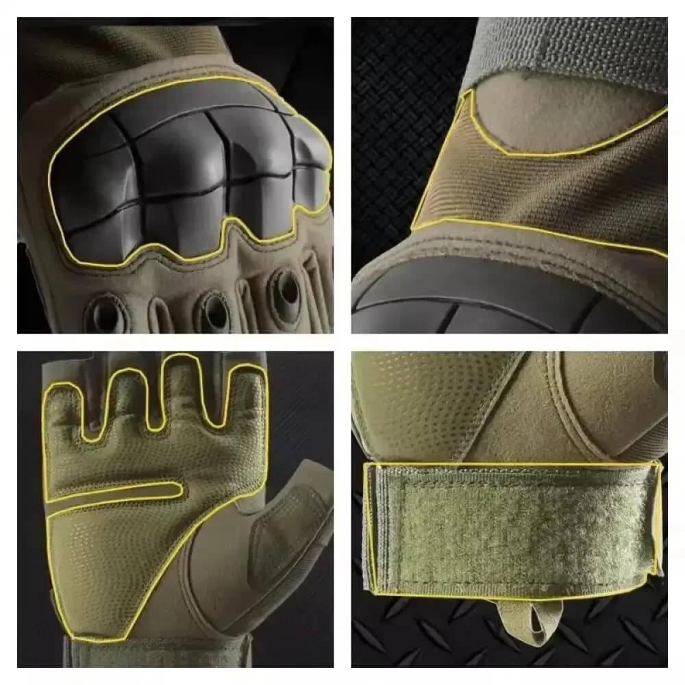 Gants tactiques mi-doigts mesh respirants pour pêche estivale et activités nautiques légères