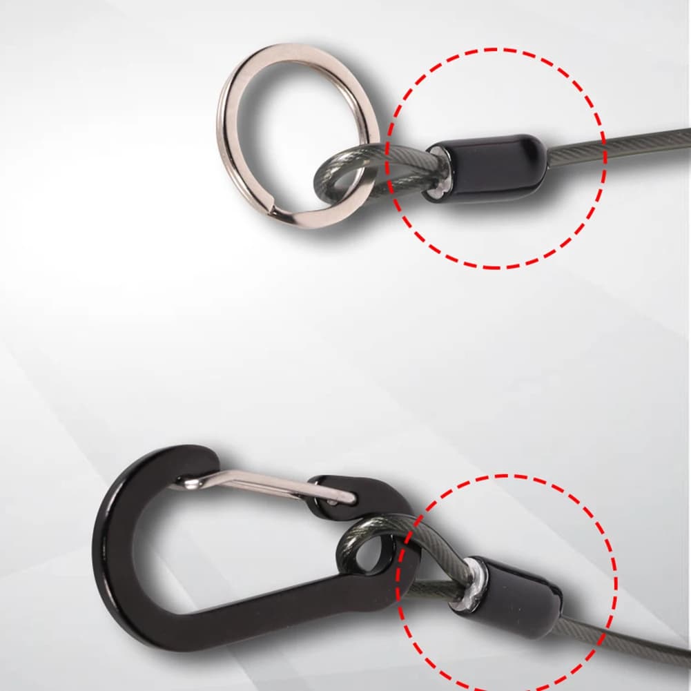 Pince anti-perte pour leurres avec cordon et ressort spiralé pour pêche à la ligne