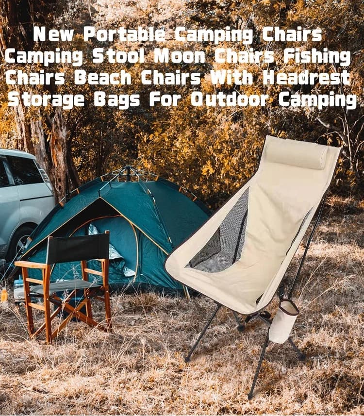 Chaise de camping extra large pliante et respirante en alliage d'aluminium pour pêche et plage