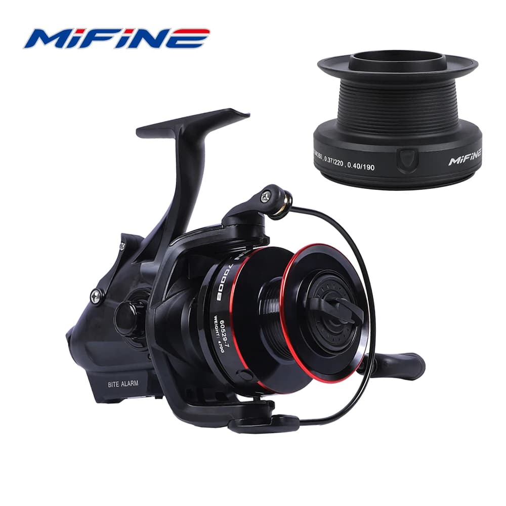 Moulinet spinning MIFINE BUNSEN avec alarme morsure, double drag 10KG - Pêche carpe 6000-7000