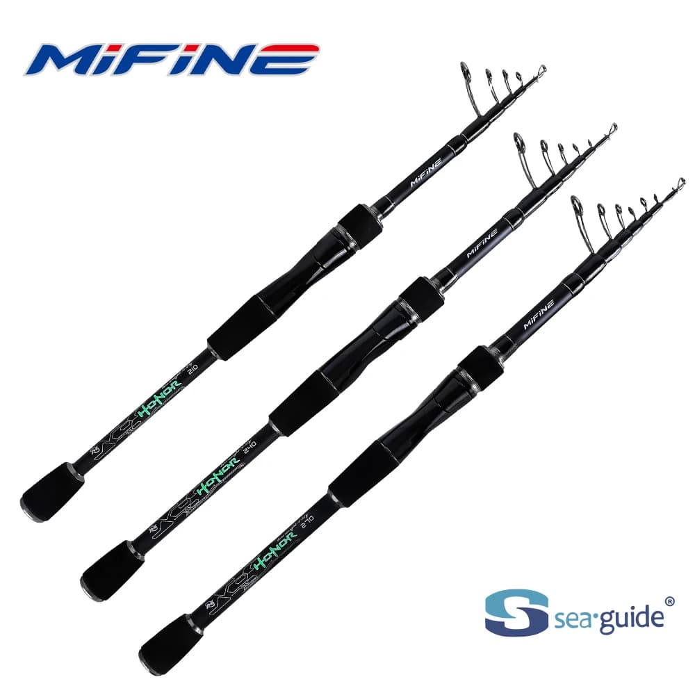 Canne télescopique MIFINE HONOR fibre carbone 24T 2.1m-2.7m pour leurres 3-27g voyage et spinning