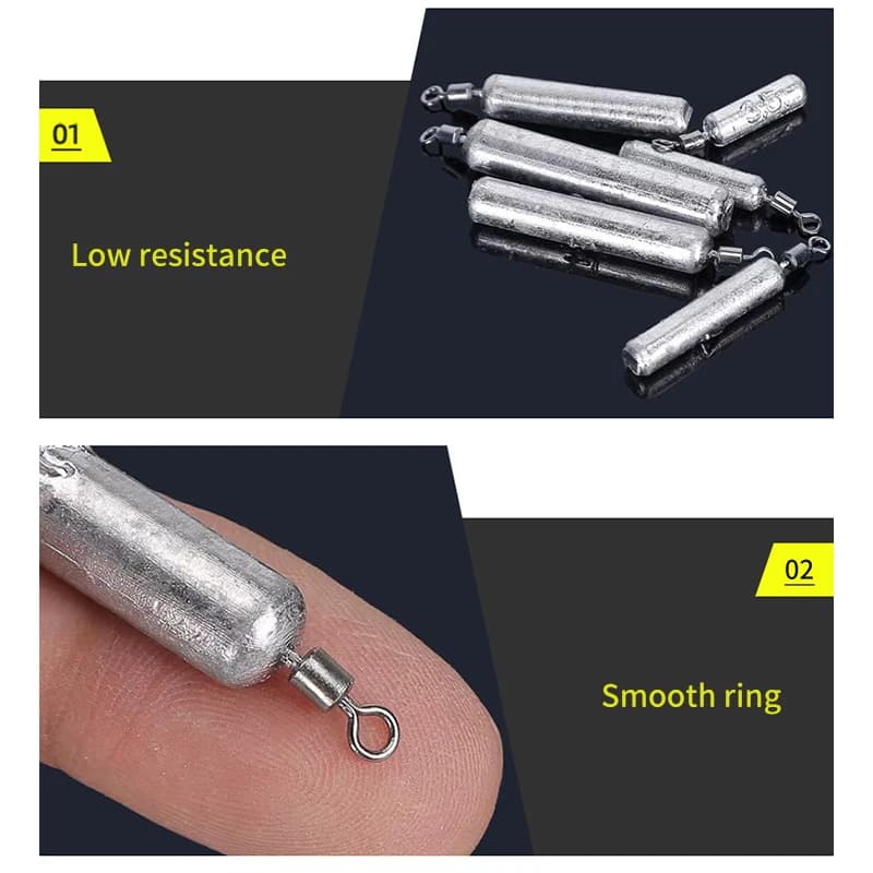 Lot de 5 plombs Drop Shot 2g à 20g pour pêche aux leurres souples - Poids pour appâts