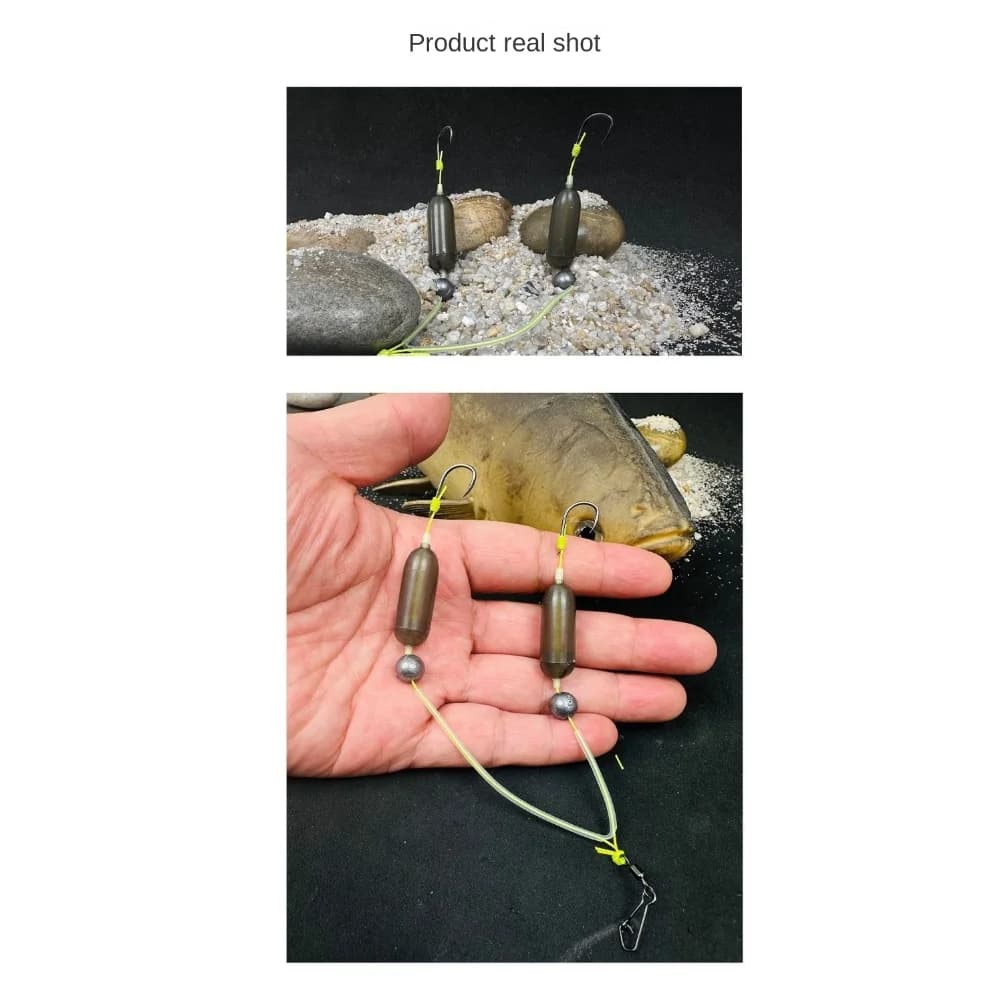 Hair rig prêt à pêcher avec 2 hameçons barbelés suspension - Montage Iseni pour pêche carpe performante