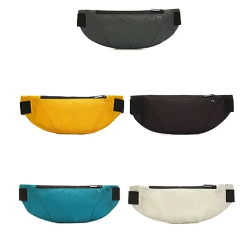 Sac banane coloré étanche running jogging ceinture porte-billets sport homme femme zip discret