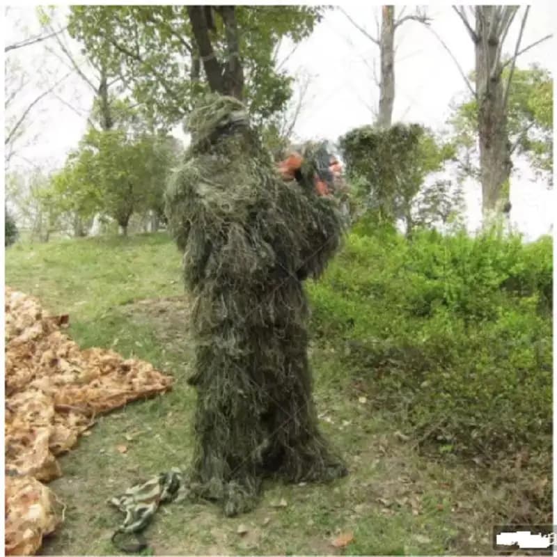 Kit ghillie camouflage 5 pièces adulte - Tenue complète pêche observation aviaire chasse discrète