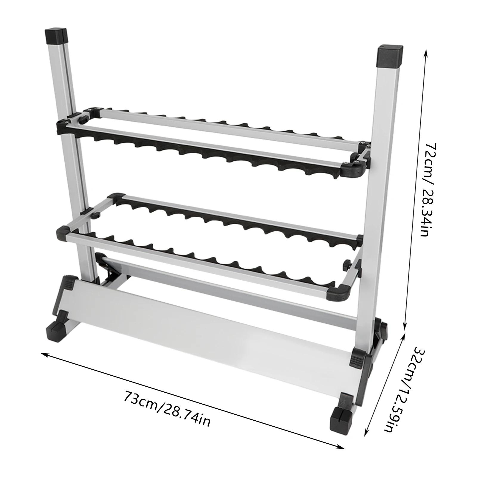 Rangement cannes à pêche rack 24 porte-cannes aluminium portable support rapide accessoires pêche organisateur