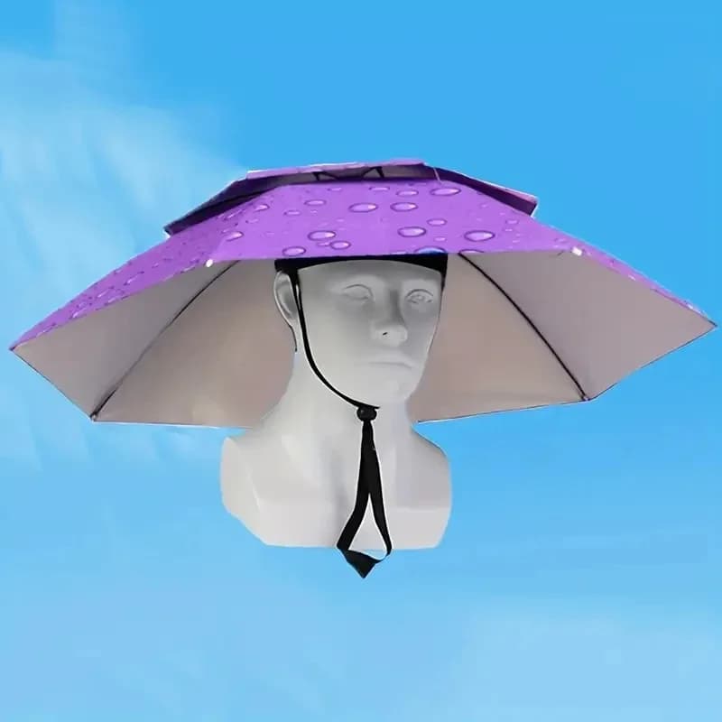 Chapeau parapluie pliable portable pêche imperméable protection solaire camping plage