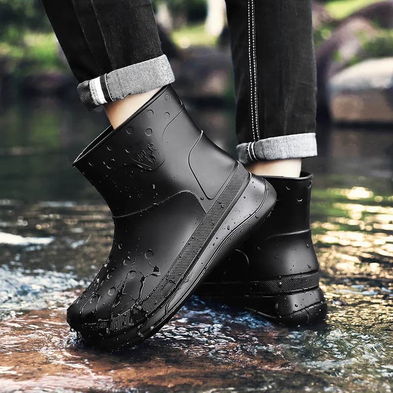 Bottes de pluie STRONGSHEN mode plateforme - Chaussures pêche légères antidérapantes cuisine travail