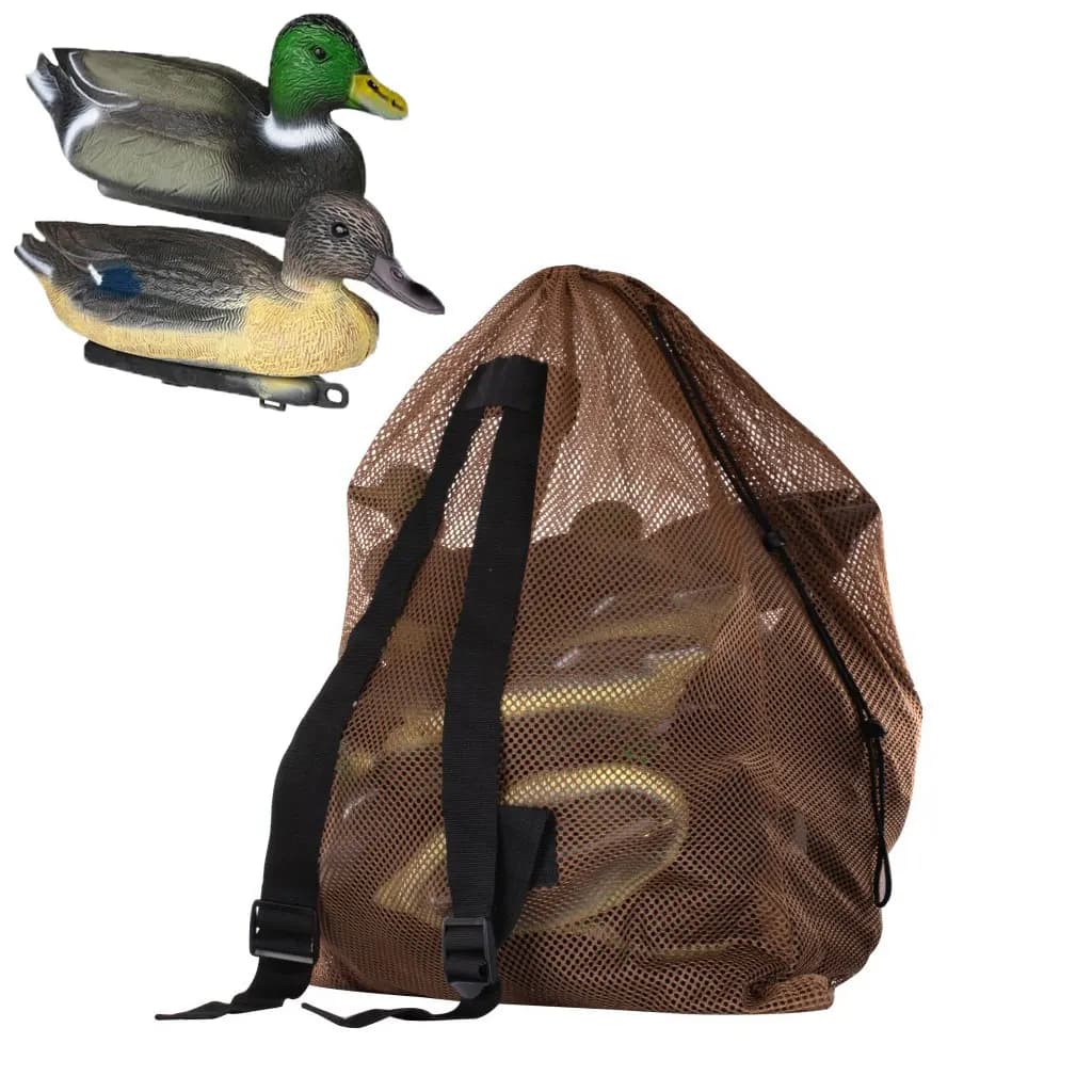 Sac filet nylon décoy canard pigeon oie volaille capacité ajustable sangle transport chasse leurre simulation