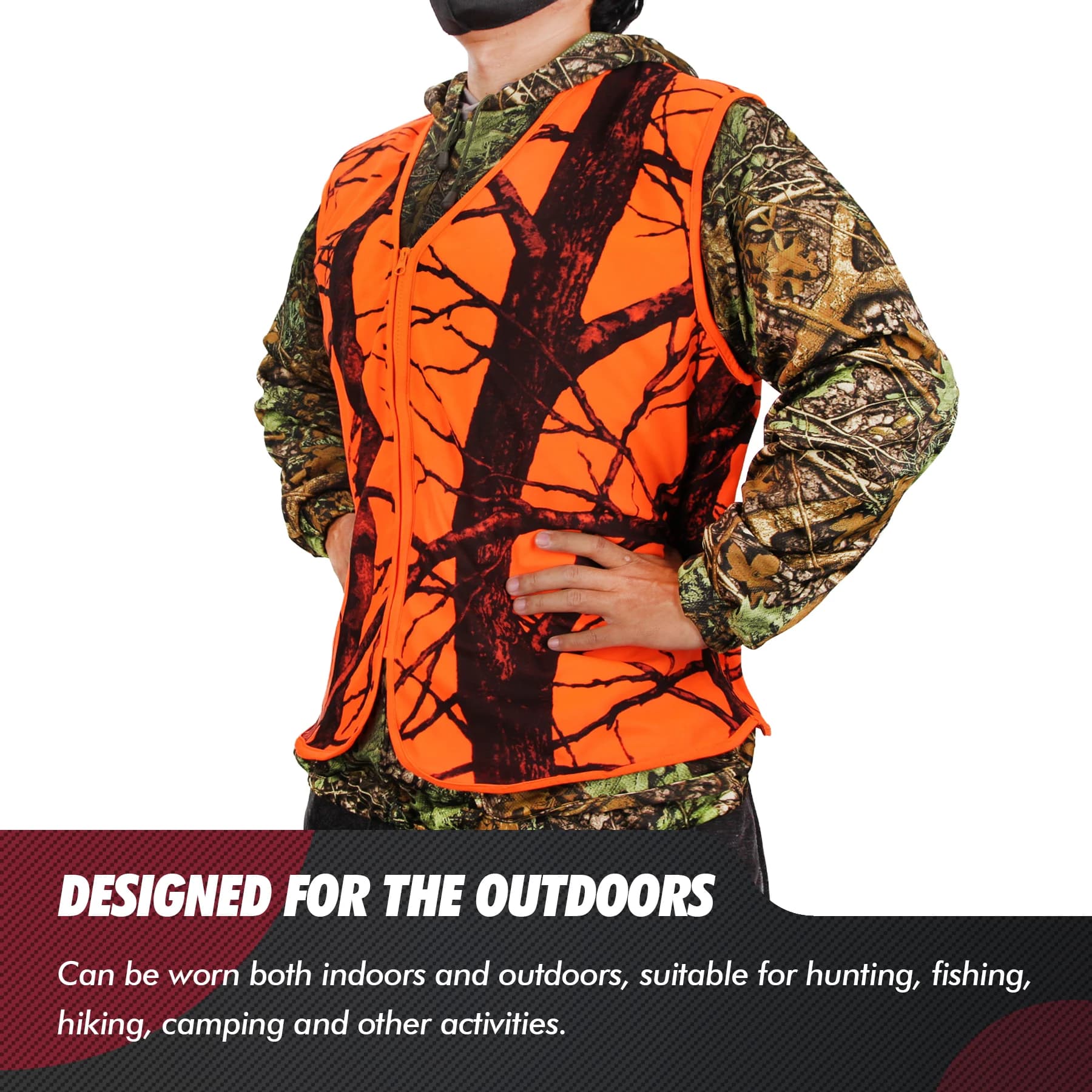 Gilet tactique homme GUGULUZA M-4XL orange pêche randonnée chasse séchage rapide polyester respirant