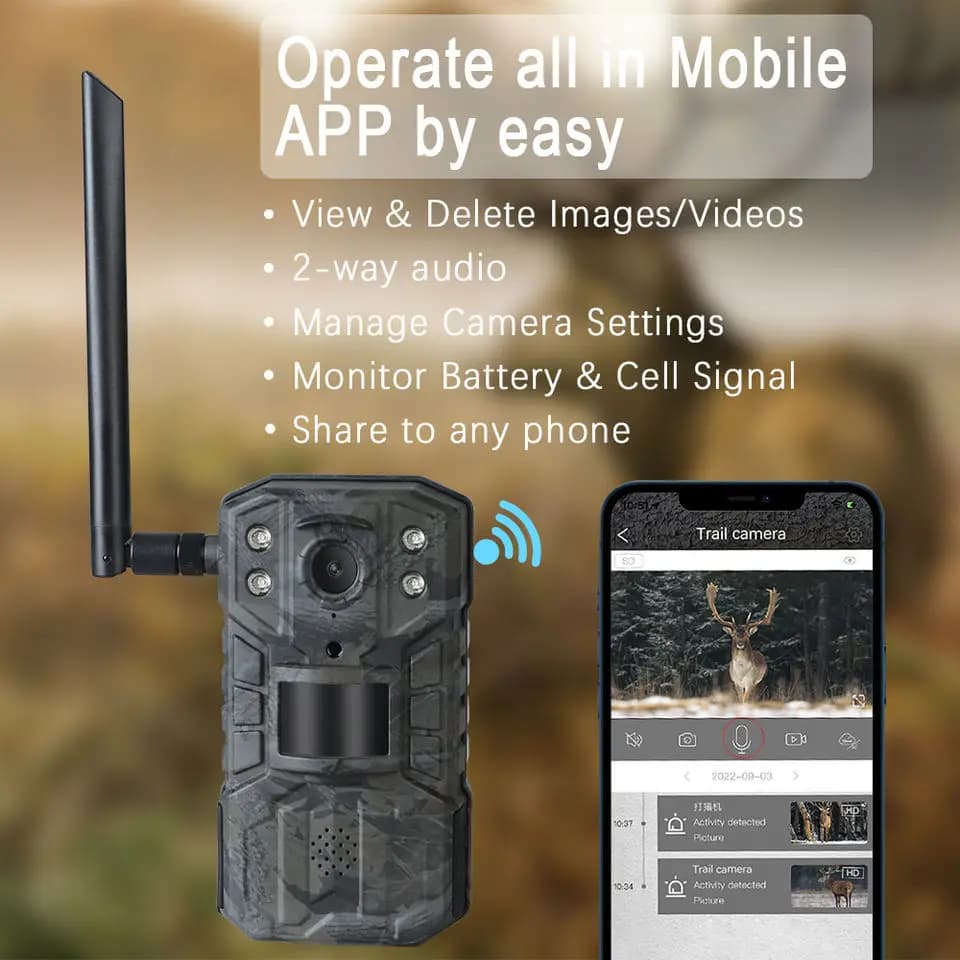 Caméra solaire lithium 2K 4G chasse vision nocturne infrarouge sans fil pour pêche trail