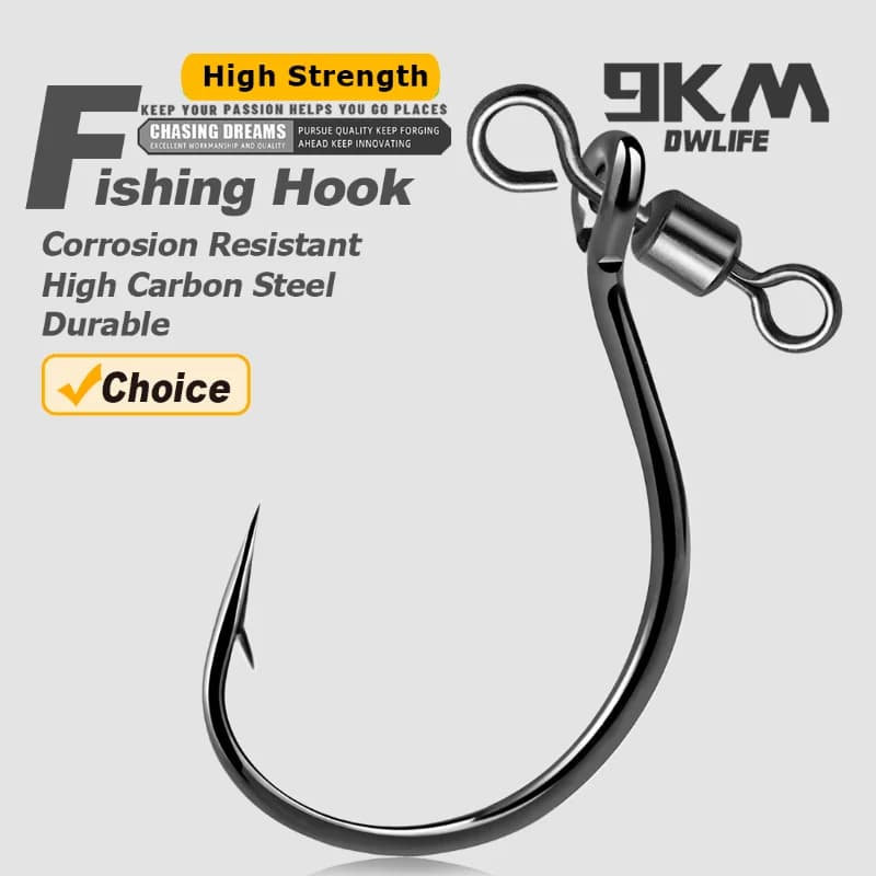 Hameçons Drop Shot pêche carnassiers - Crochets in-line avec émerillon pour vers 25-100 pièces acier carbone