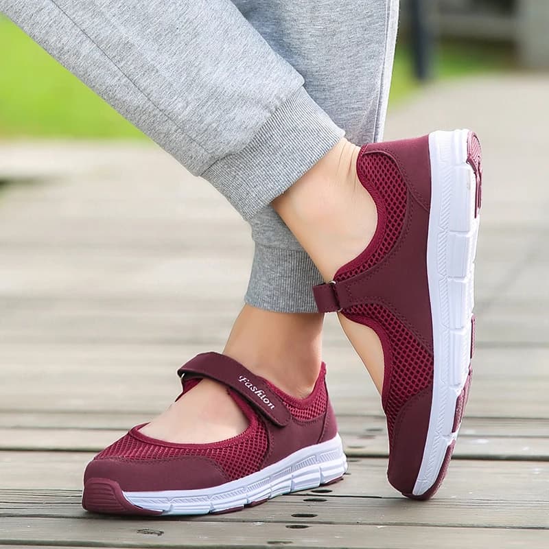 Chaussures femme vulcanisées blanches pour pêche - Sneakers mesh respirantes pêche confortable femme