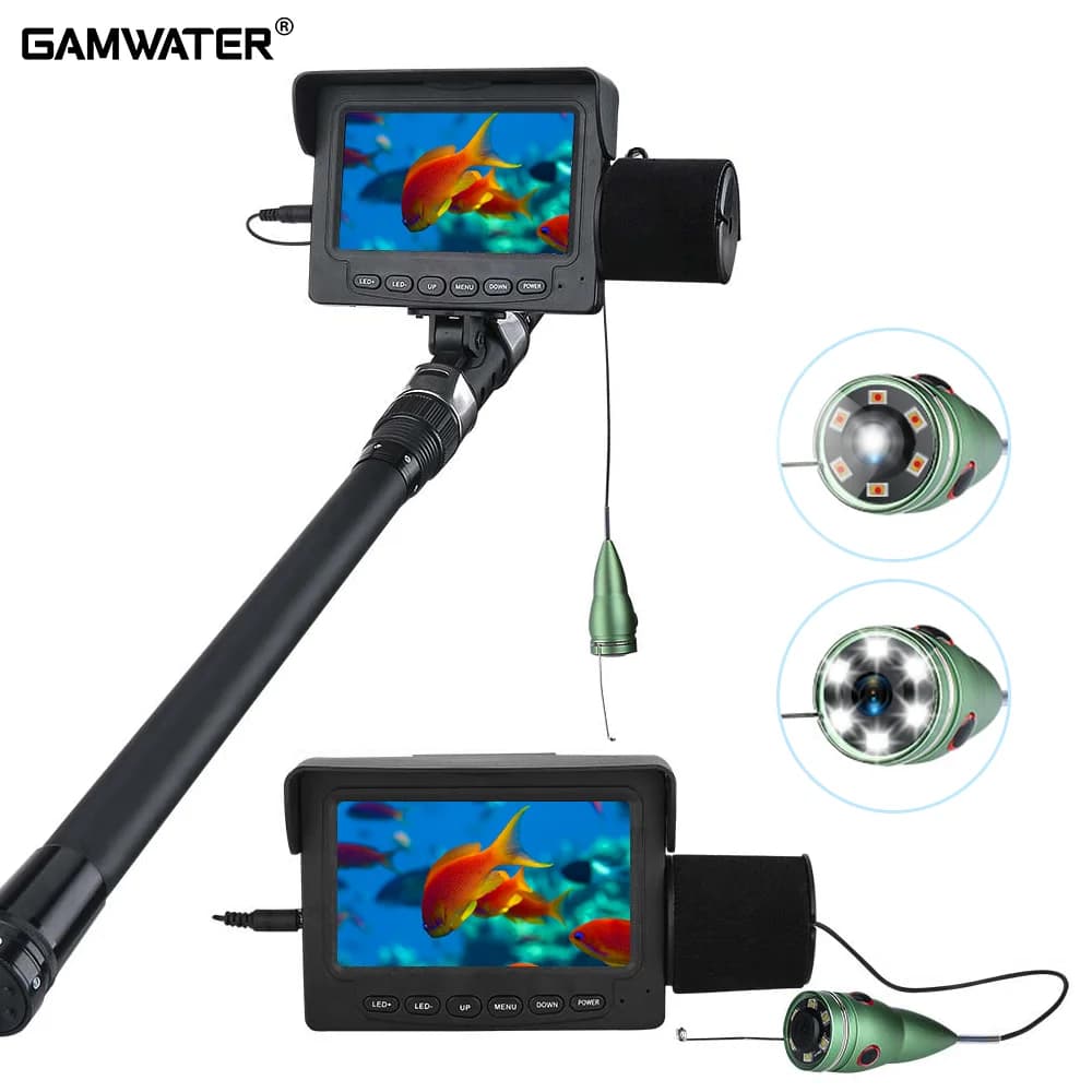 Caméra de pêche sous-marine DVR avec moniteur 4.3" et vision nocturne pour pêche sur glace 15-30m